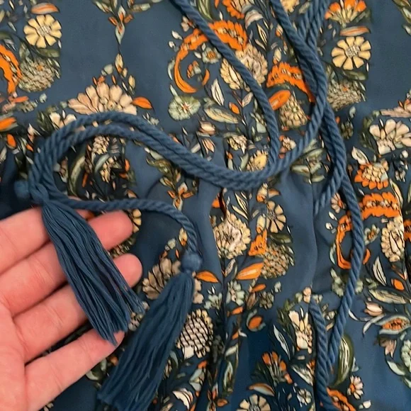 ANTHROPOLOGIE Romeo and Juliet Blue Paisley Print - Picture 3 of 8